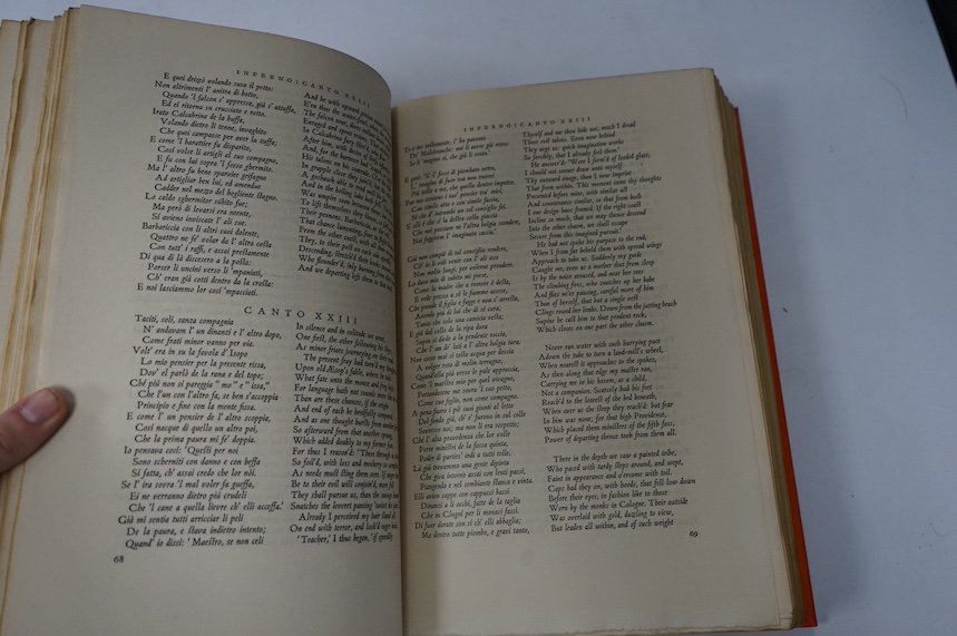 Dante, Alighieri - La Divina Commedia or the Divine Vision ... in Italian & English ... Limited Edition. 42 plates after Botticelli (mostly d-page), text decorations; original gilt ruled and decorated orange morocco, spi